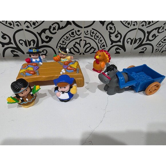 Fisher Price Little People THANKSGIVING CELEBRATION PILGRIMS INDIANS FRIENDS SET